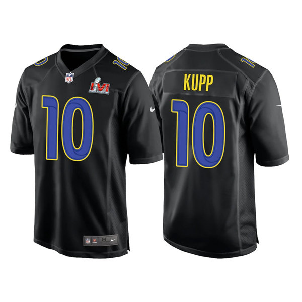 Men's Los Angeles Rams #10 Cooper Kupp 2022 Black Super Bowl LVI Game Stitched Jersey Men's Los Angeles Rams #10 Cooper Kupp 2022 Black Super Bowl LVI Game Stitched Jersey